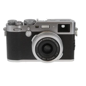Fujifilm X100F Silver Digital Camera 24.3MP APS-C X-Trans CMOS III 23mm f/2 – Used